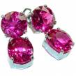 Mesmerizing Hot Pink Topaz  .925 Sterling Silver handcrafted  earrings