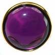 Purple Full Moon Amethyst 14K Gold over .925 Sterling Silver Handcrafted Large Ring size 6