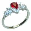 Timeless Treasure Red Topaz  .925 Sterling Silver  ring s. 8 3/4