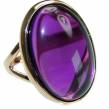 Spectacular  Amethyst 14K Gold over .925 Sterling Silver Handcrafted Large Ring size 7