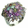 Brazilian Watermelon Tourmaline  .925   Sterling Silver Perfectly handcrafted Ring s.  7