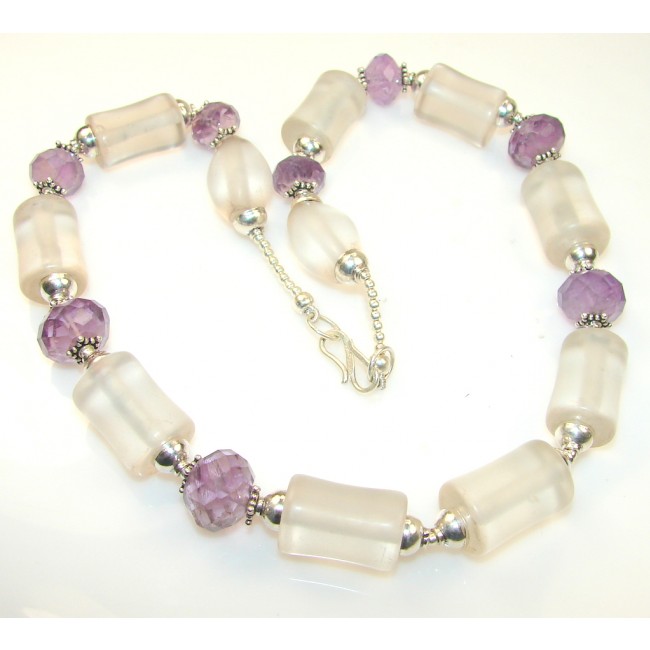 Lavender Field Rose Quartz Sterling Silver necklace