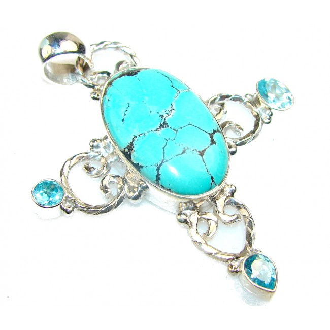 Excellent Turquoise Sterling Silver Pendant
