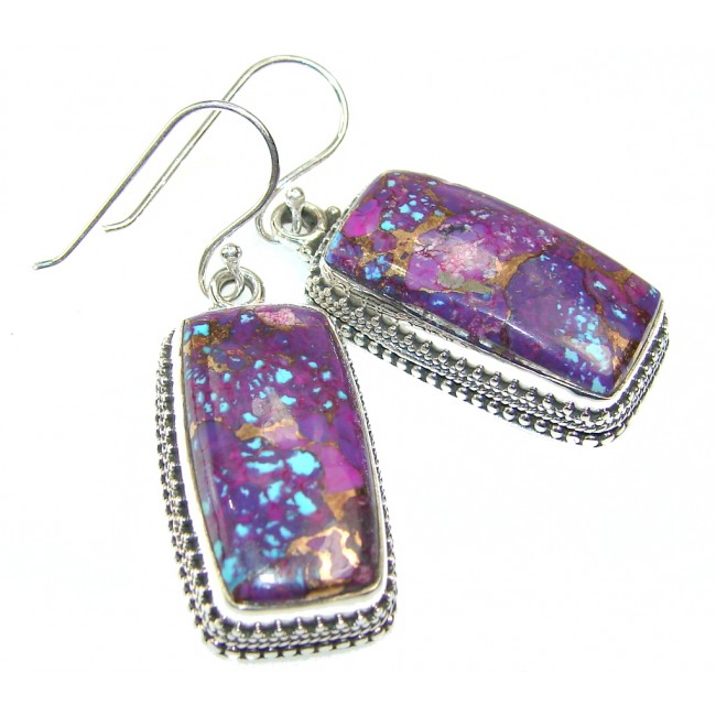 Excellent Copper Turquoise Sterling Silver earrings