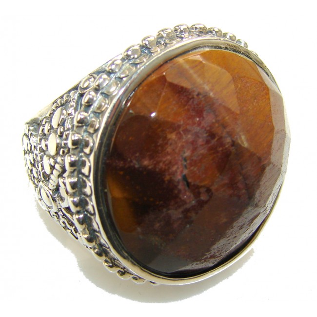 Inspire Brown Tigers Eye Sterling Silver Ring s. 9