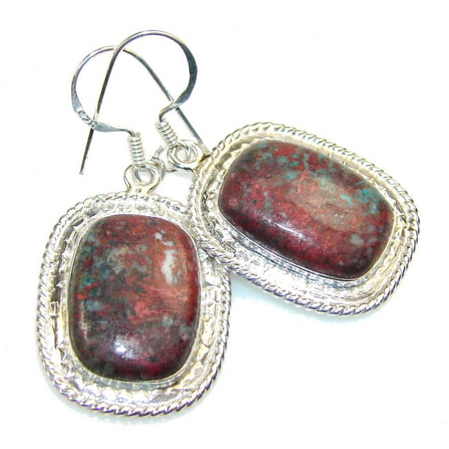 Classy Red Sonora Jasper Sterling Silver earrings