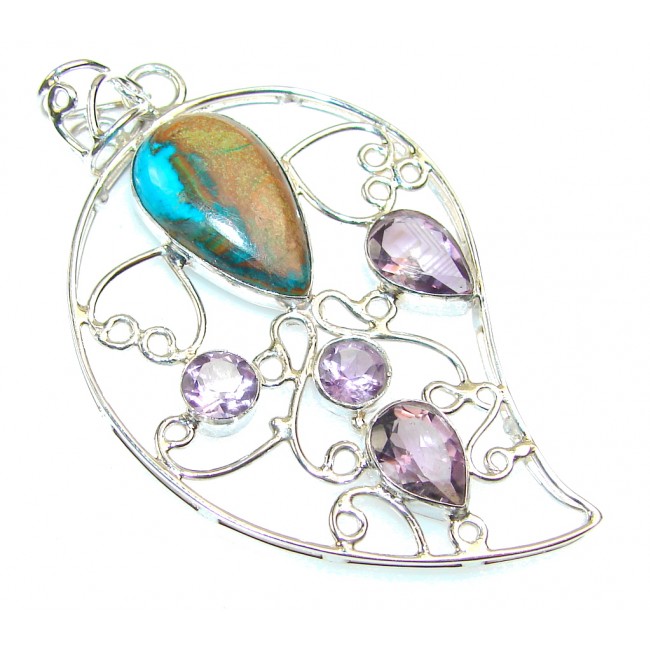 Excellent Rainbow Peruvian Opal Sterling Silver Pendant