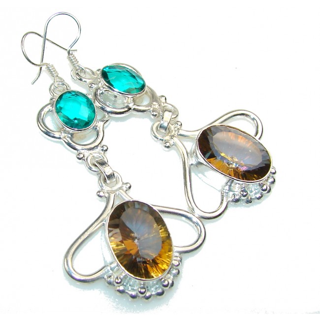 Precious Multicolor Quartz Sterling Silver earrings
