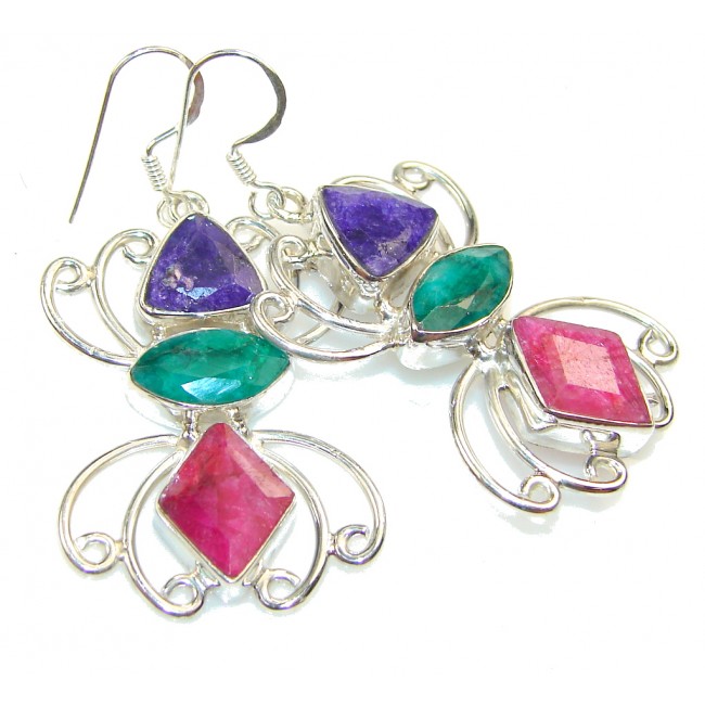The One!! Pink Ruby Sterling Silver earrings