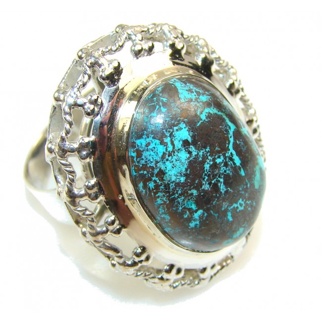 Big!! Fabulous Color Of Chrysocolla Sterling Silver ring s. 11