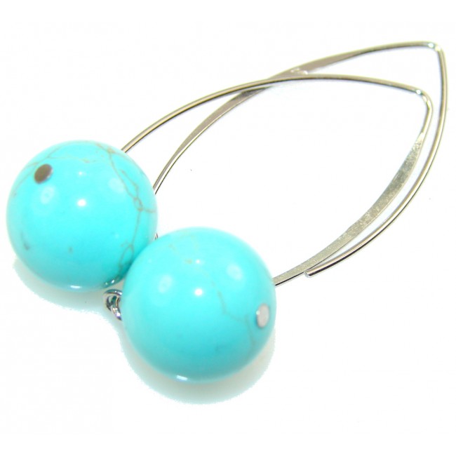 Fabulous Light Blue Turquoise Sterling Silver earrings