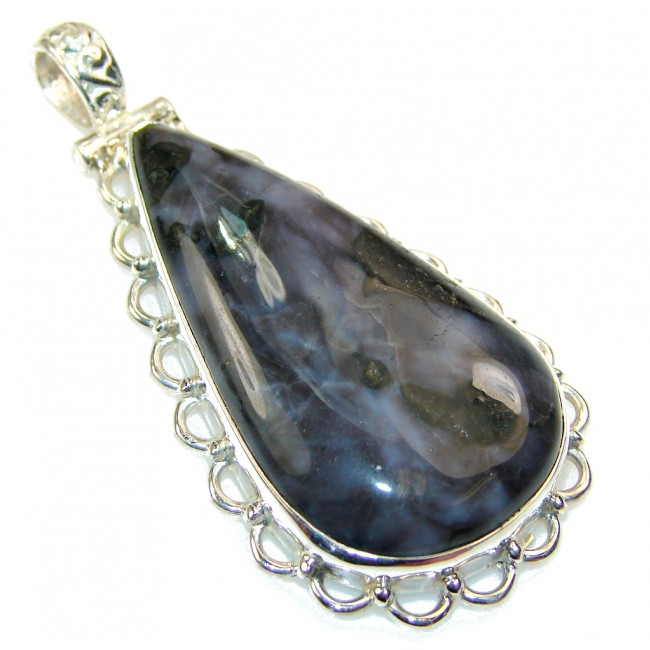 Big!! Perfect Marvelous Moss Agate Sterling Silver Pendant