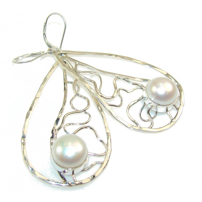 Amazing Design Of Fresh Water Pearl Sterling Silver Earrings