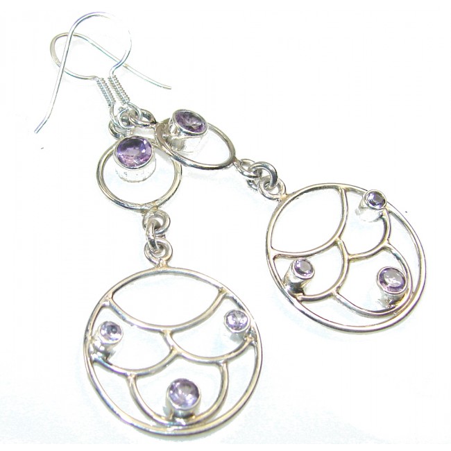 Stylish Light Purple Amethyst Sterling Silver earrings