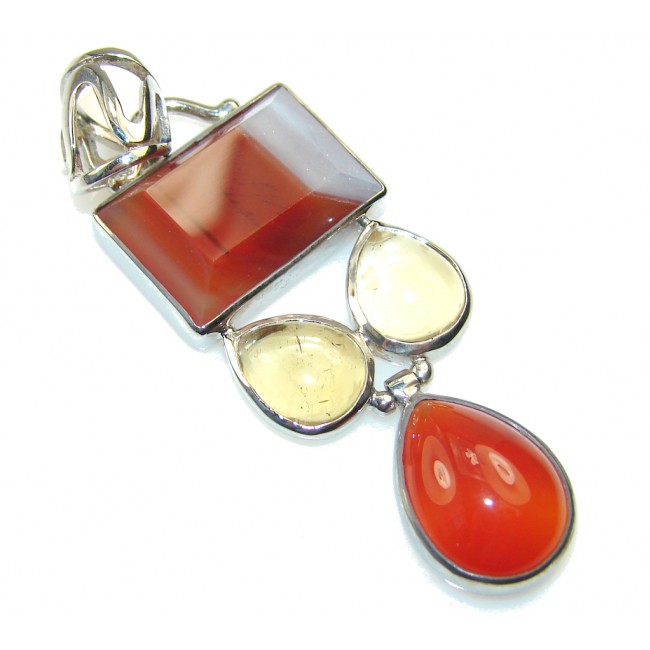 Stylish Brown Agate Sterling Silver pendant