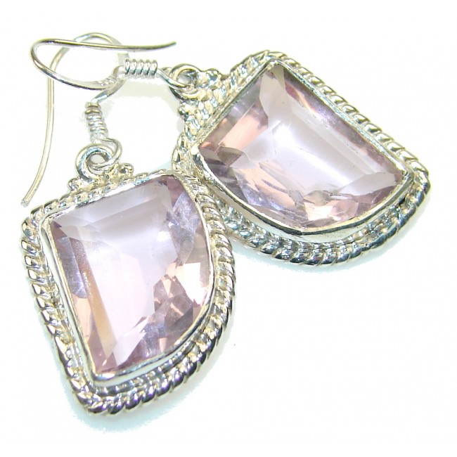 Awesome Pink Topaz Sterling Silver earrings
