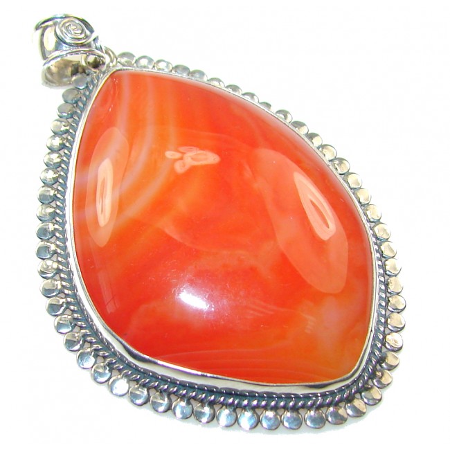 Fabulous Brown Agate Sterling Silver Pendant