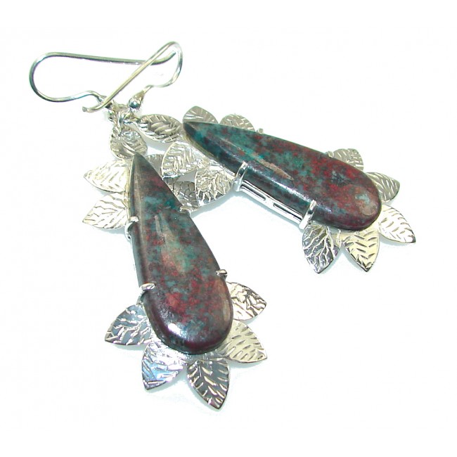 Excellent Red Sonora Jasper Sterling Silver Earrings