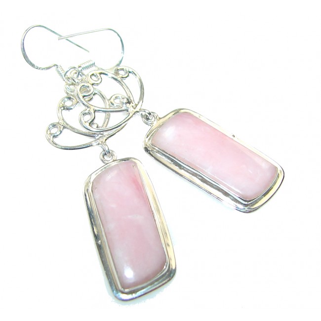 Delicate!! Pink Opal Sterling Silver earrings