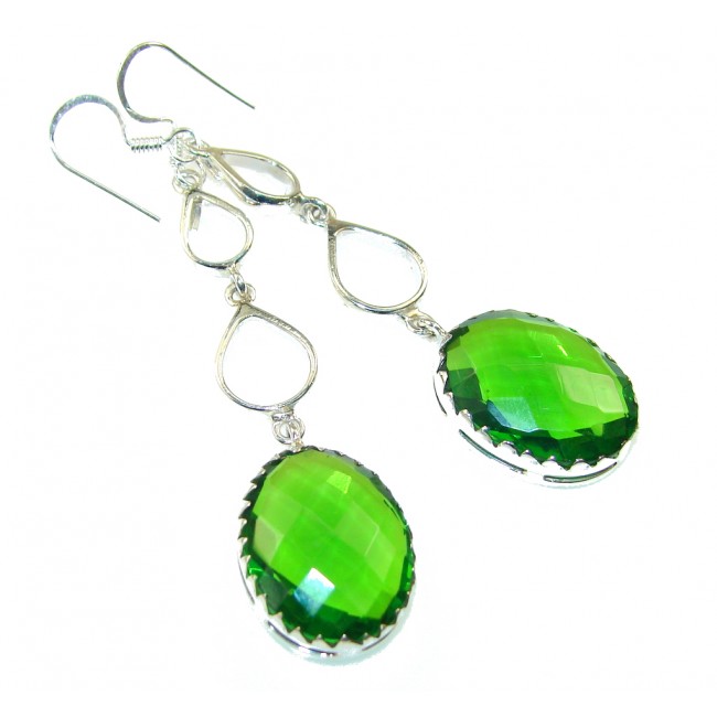 The One!! Green Quartz Sterling Silver earrings