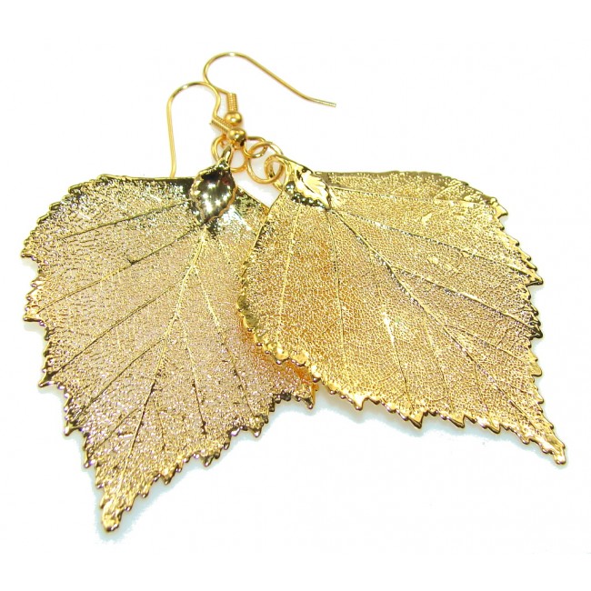 Love And Joy Gold Plated Leaf Sterling Silver earrings