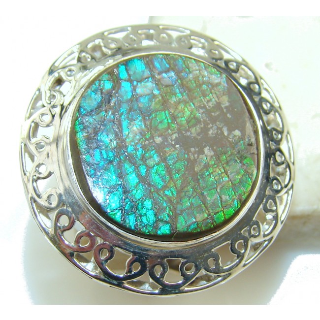 Big!! Awesome Ammolite Sterling Silver ring s. 11 1/2