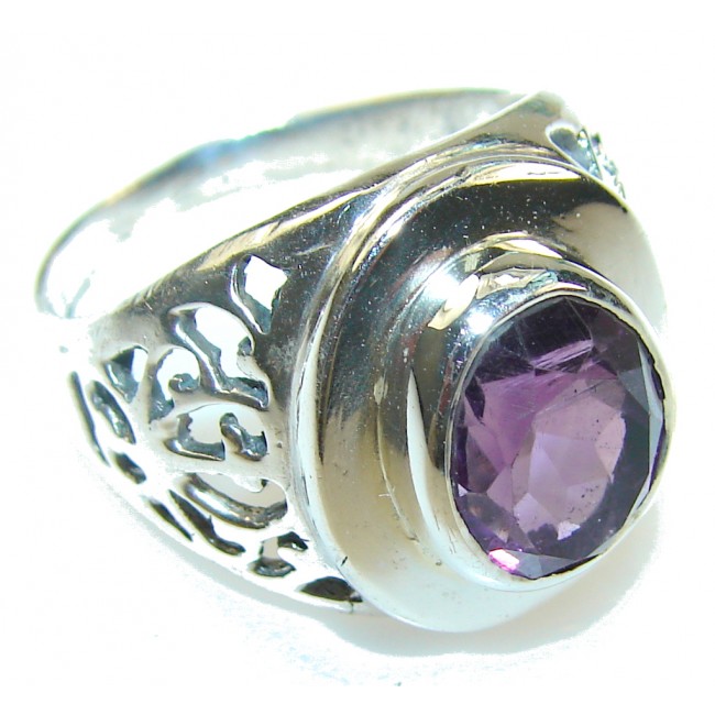 Perfect Purple Amethyst Sterling Silver ring s. 9 1/4