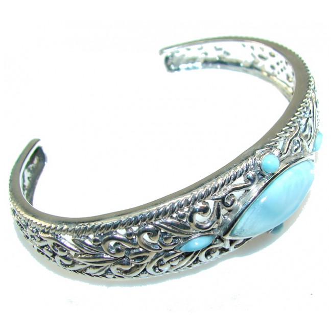 Delicate Design!! Blue Larimar Sterling Silver Bracelet / Cuff