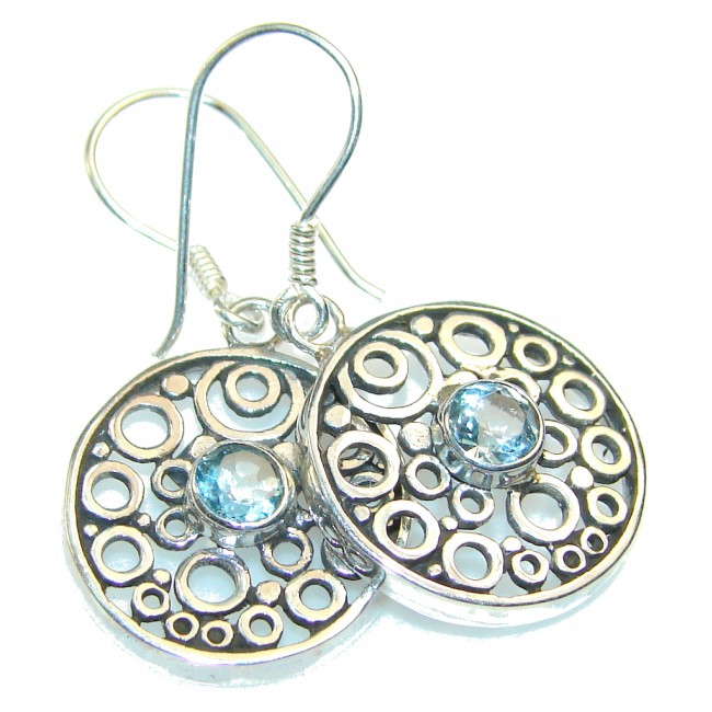 Fashion Swiss Blue Topaz Sterling Silver earrings