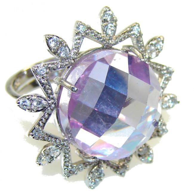 Royal Style Created Purple Topaz Sterling Silver ring s. 5
