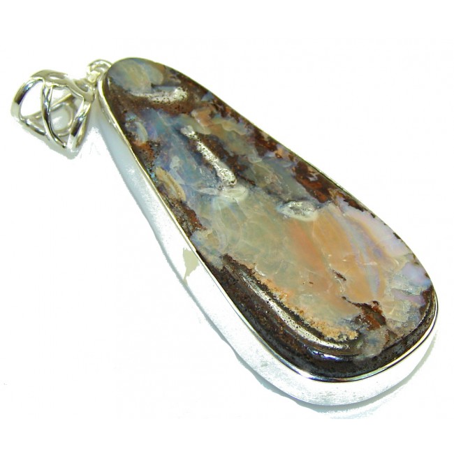 Jumbo Classic Boulder Opal Sterling Silver Pendant