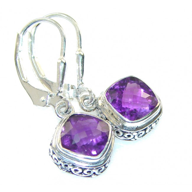 Purple Kiss!! Amethyst Sterling Silver earrings
