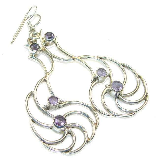 Stylish Light Purple Amethyst Sterling Silver earrings