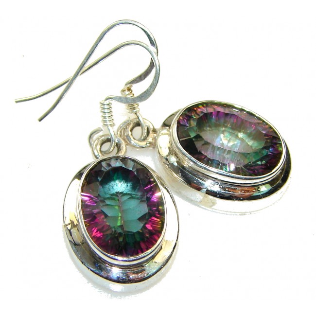 Natural Rainbow Magic Topaz Sterling Silver earrings