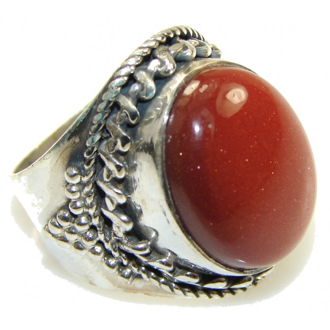 Inspire Red Sun Sitara Sterling Silver Cocktail ring s. 8