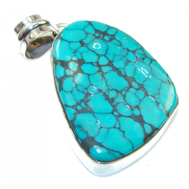 Movment! Blue Turquoise Sterling Silver Pendant