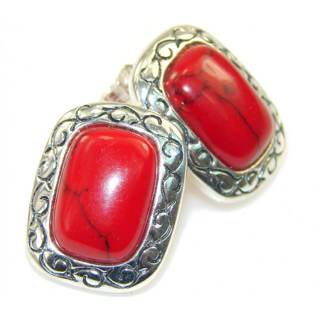 Love Power!! Fossilized Coral Sterling Silver earrings