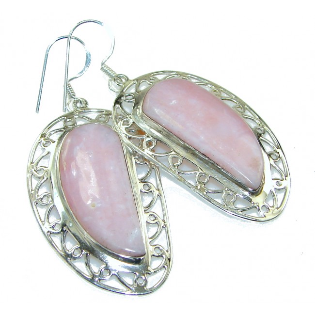 Awesome Pink Opal Sterling Silver earrings