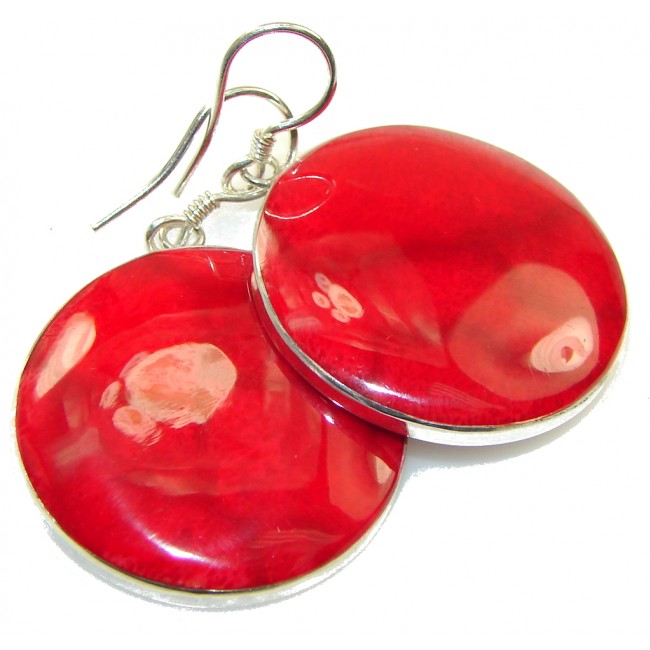 Power Love!! Fossilized Coral Sterling Silver earrings