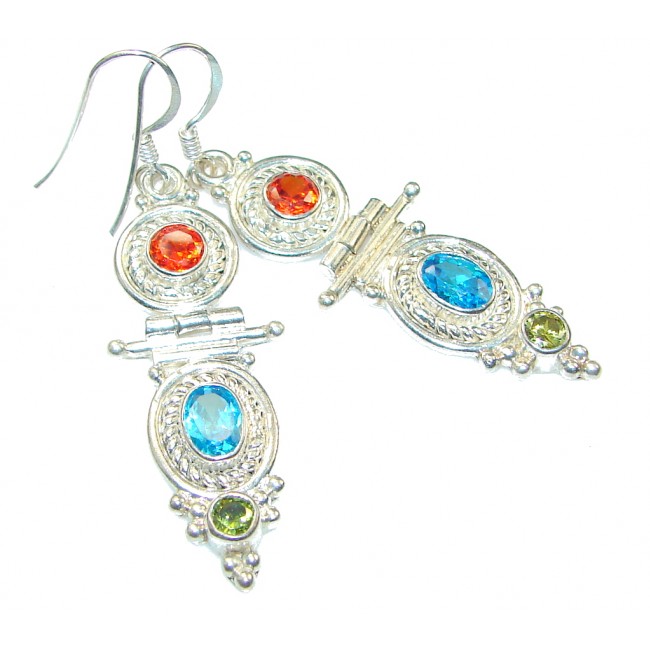Stylish!! Multicolor Quartz Sterling Silver earrings
