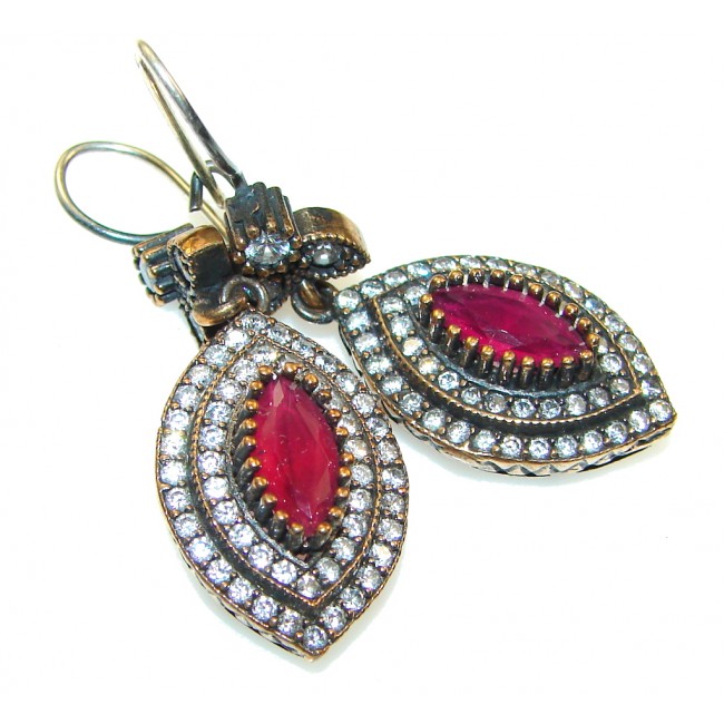 Promise Of Love!! Pink Ruby Sterling Silver earrings