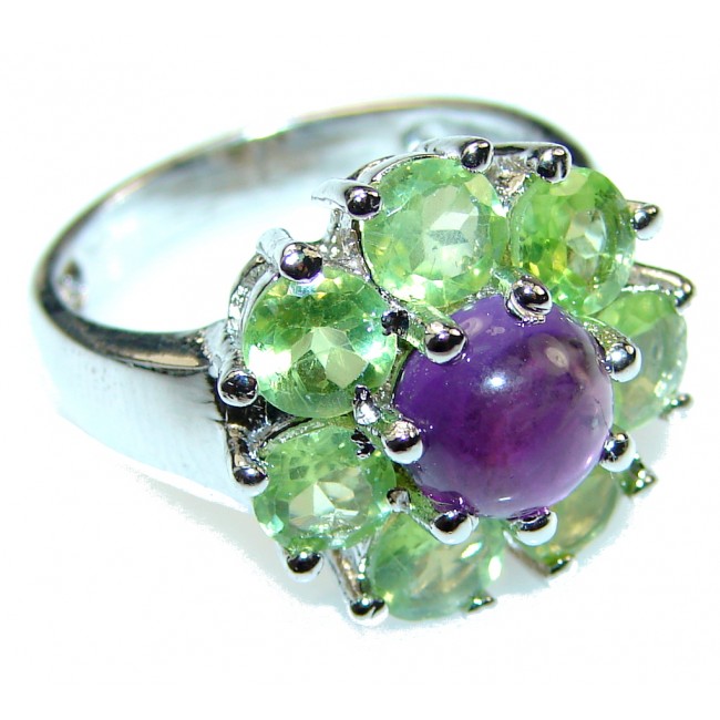 Perfect!! Purple Amethyst Sterling Silver ring s. 8