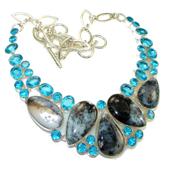 Pale Beauty!! Dendritic Agate Sterling Silver necklace