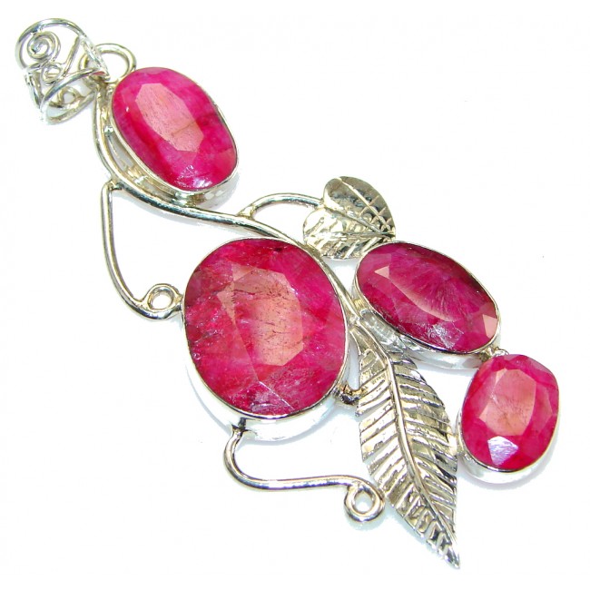 Natural Beauty!!! Pink Ruby Sterling Silver Pendant