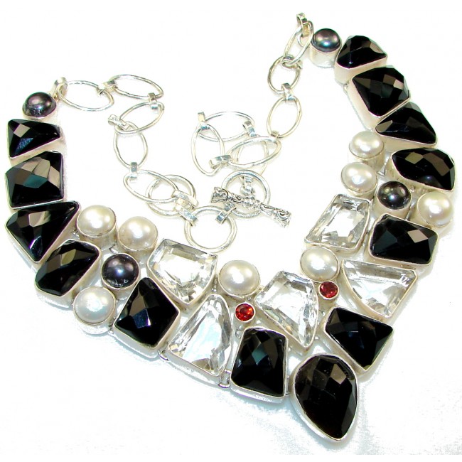Aura Of Beauty!! Black Onyx Sterling Silver Necklace