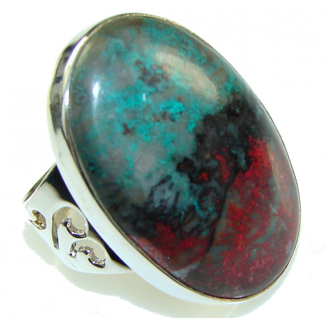 Queen Of Nature!! Red Sonora Jasper Sterling Silver ring s. 9 3/4