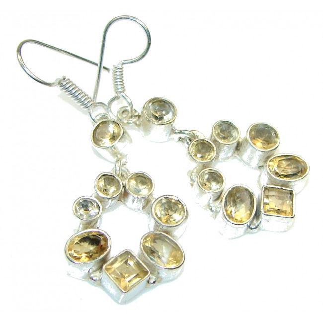 Awesome! Yellow Citrine Sterling Silver earrings