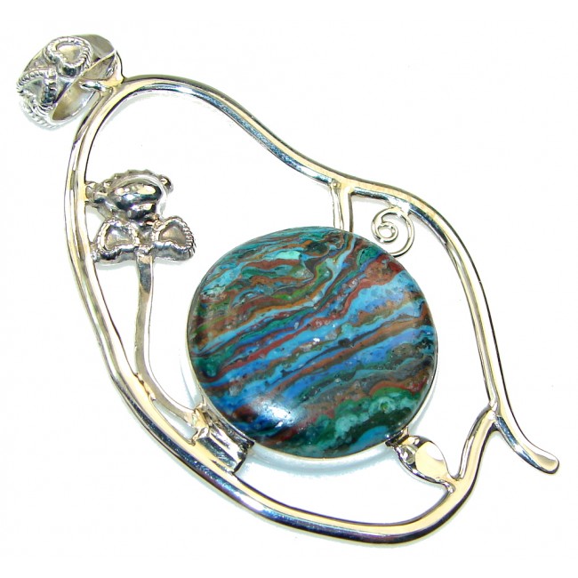 Excellent!! Rainbow Calsilica Sterling Silver Pendant