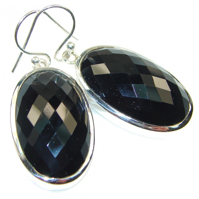 Simple The Best!! Black Onyx Sterling Silver earrings