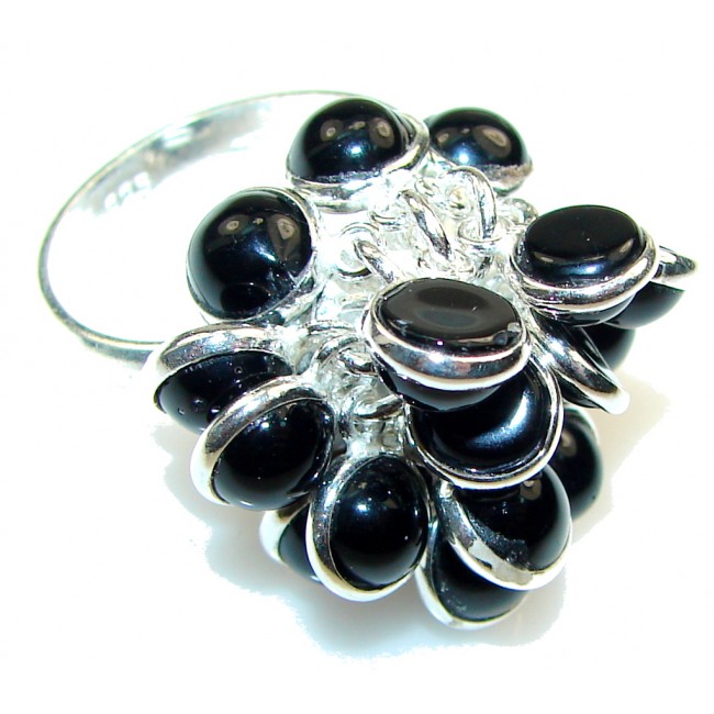 Special Moment!! Black Onyx Sterling Silver Ring s. 7 1/4